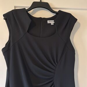 Capped sleeve little black dress